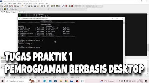 TUGAS PRAKTIK 1 - PEMROGRAMAN BERBASIS DESKTOP | Aplikasi sederhana di sebuah restoran makanan