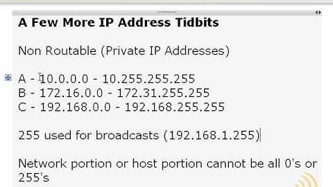 Wireless Networking - Additional TCP/IP Tidbits