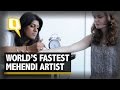 Worlds fastest mehendi artist displays her skills