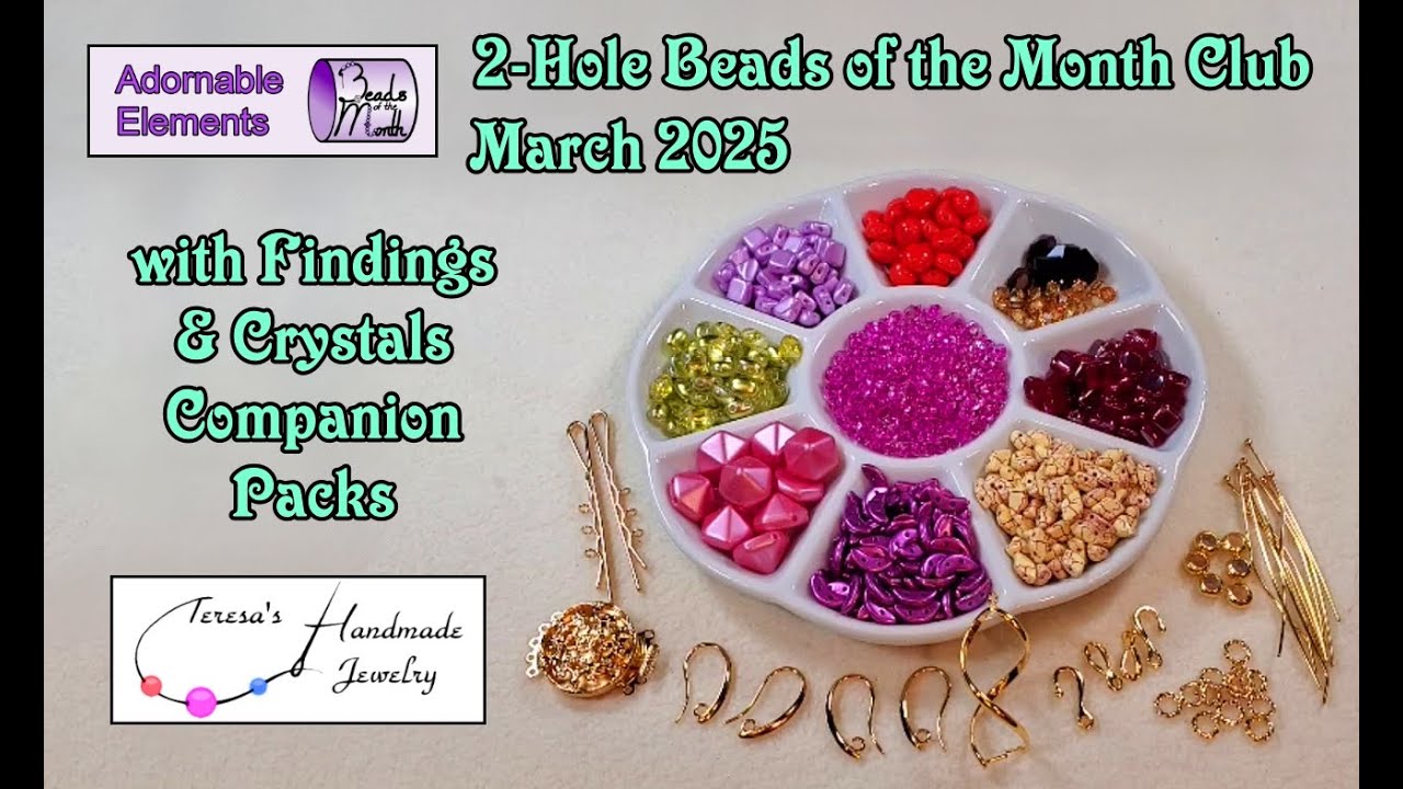 Adornable Elements 2-Hole Beads of the Month Club | Findings & Crystals ...