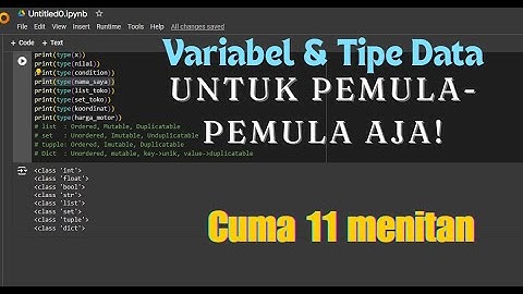 Variabel dan Tipe Data - Pengenalan Dasar Python 1