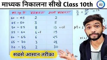 माध्यक निकालने की सबसे आसान विधि | Madhyak kaise nikale | median | madhyika | कक्षा 10 | Statistics