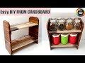 DIY SPACE SAVING AND MONEY SAVING CARDBOARD CRAFT/EASY DIY CARDBOARD RACK FOR KITCHEN/ORGANIZER