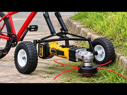 Few people know this secret! Attach a homemade lawnmower to a bicycle and see what happens.