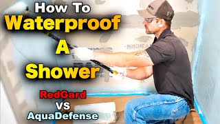 How To Waterproof A Shower  RedGard vs AquaDefense