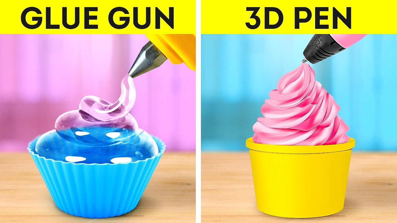 HOT GLUE vs 3D PEN || Easy and Cool Craft Ideas - YouTube