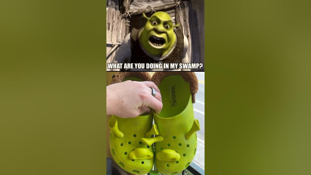 IN THE MORNING WE'RE MAKING WAFFLES-SHREK CROCS- #sneaker 