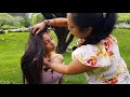 Martha pangol spiritual cleansing  head massage hair brushing asmr