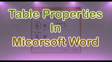 Table Properties in Ms word 2007 In hindi