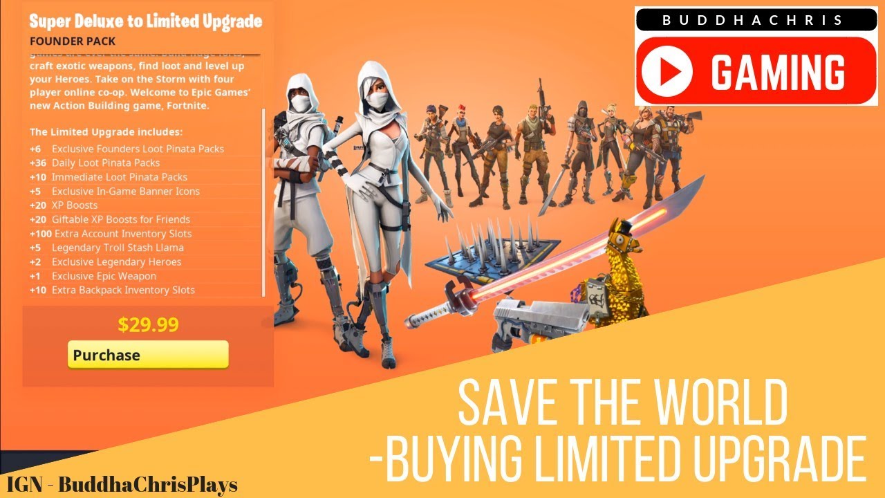 Fortnite Save The World Limited Upgrade Buying The Limited Upgrade Fortnite Save The World Youtube