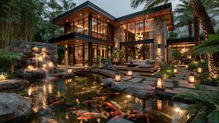 Luxury Zen House With Indoor Koi Pond & Waterfall Sounds | Chill Lofi Nature Beats for Relaxing screenshot 1