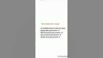 14th Oct Quiz Answers for #xeneawallet #spurprotocol #syntaxverse #shorts #crypto