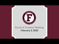 FISD Board of Trustees Meeting February 3, 2025
