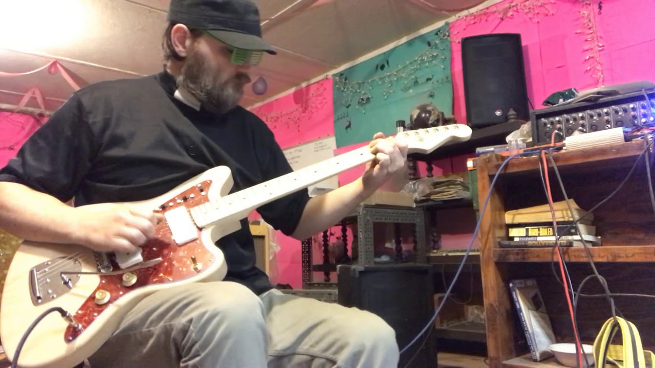 Thinline Jazzmaster Semi Hollow Body Guitar Demo with EHX Mono Synth