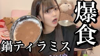 ぼっち女子高生が大食いにあこがれて手作りティラミス爆食い(?)してみた【モッパン】