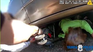 Body camera: Great-grandma, child rescued after driver reverses over them