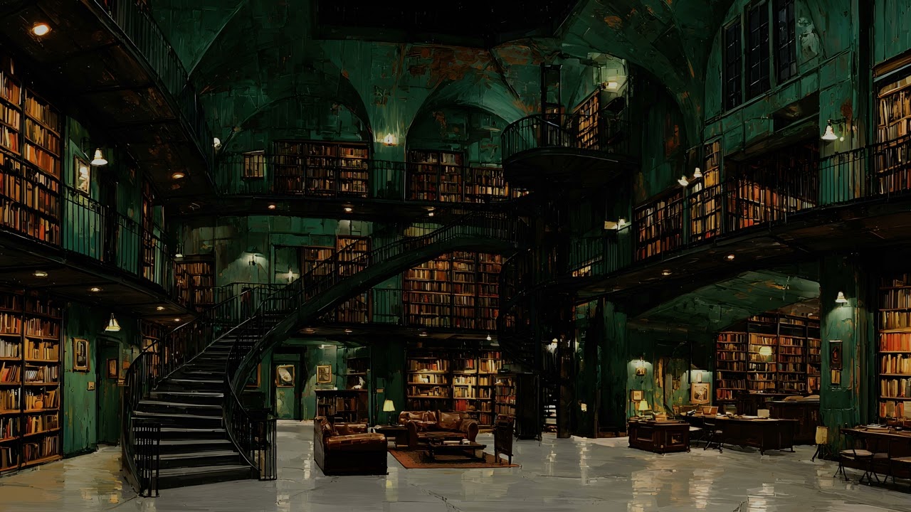 6 Hours of Dark Academia Ambience | "Bibliotheca Arcana" Library Borderless 4K