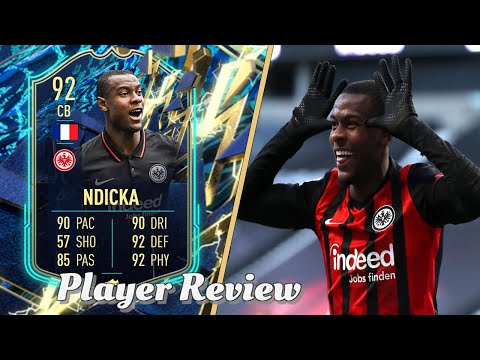 6&#39;4 BEAST!💪 92 TOTS EVAN NDICKA PLAYER REVIEW! FIFA 22 ULTIMATE TEAM