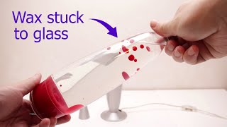 Wax stuck to glass: Trying to fix Lava Lamp with Dish Soap