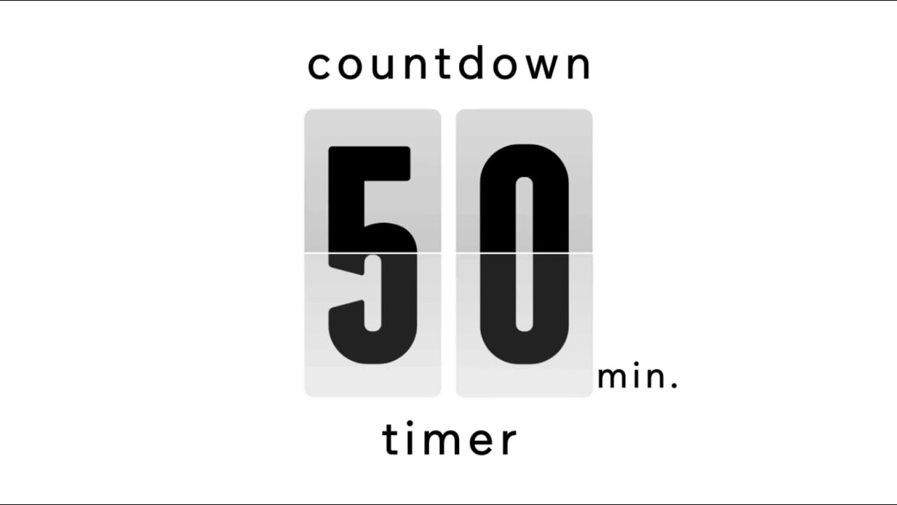 50 min countdown timer / flip timer • no music • only bell / deep focus ...