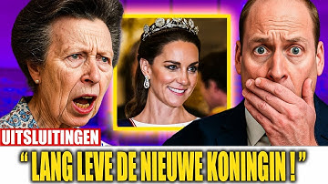William & Charles sprakeloos terwijl prinses Anne de boodschap van de koningin over Kate onthult