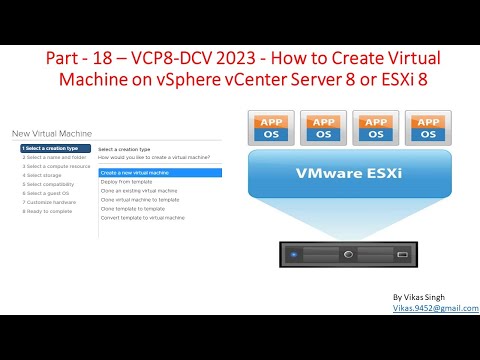 VCP8-DCV 2023 | Part-18 | How to Create Virtual Machine on vSphere vCenter Server 8 or ESXi 8