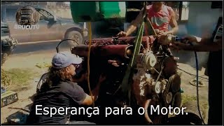 Começa a manutenção no motor do Brucutu.