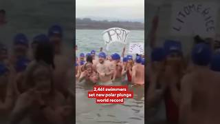 2,461 swimmers set new polar plunge world record #shorts