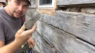 CHINKING A LOG CABIN