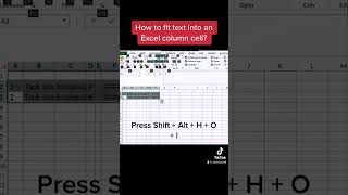 Shortcut Key To AutoFit Text into an Excel Column Cells #excelshortcuts  #exceltutorial  #exceltips
