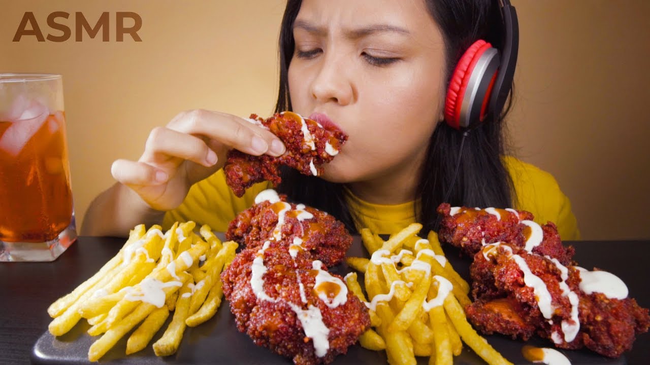 ASMR HOT CHEETOS BONELESS CHICKEN *TENDER & JUICY* + FRIES (No Talking) EXTREMELY CRUNCHY | MUKBANG