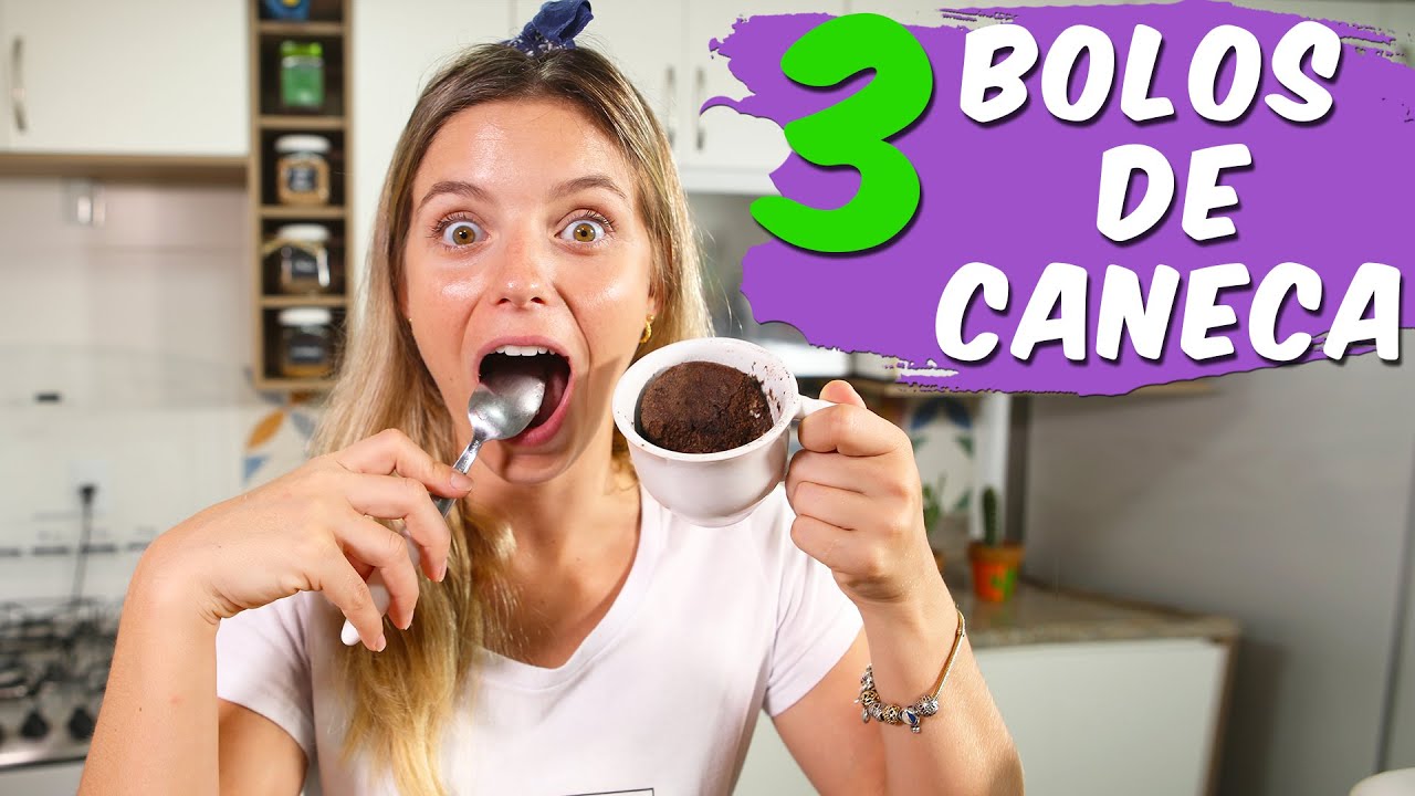 3 RECEITAS DE BOLO DE CANECA CHOCOLATE, PROTEICO OU VEGANO