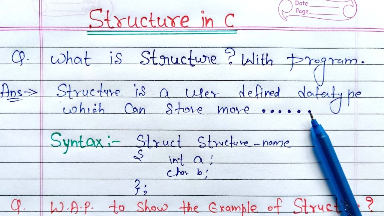 structure in C programming What is structure? Explain with example in C ...