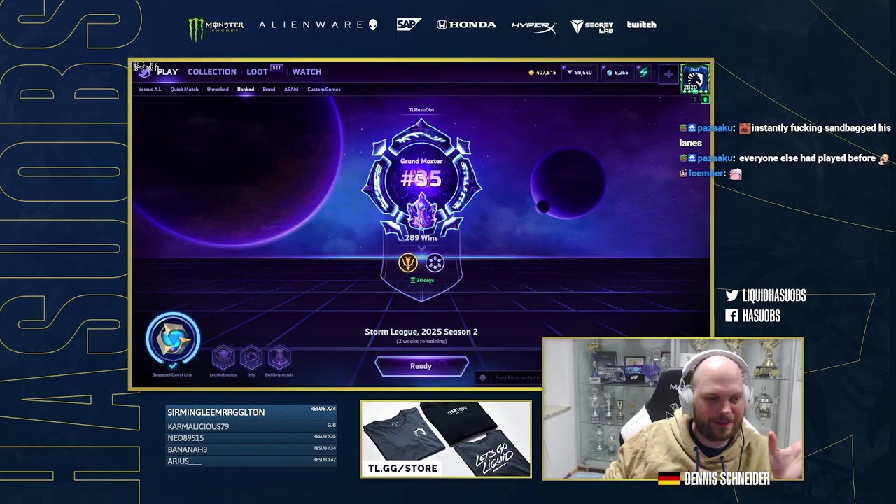 HasuObs Live: stormleague for a bit bcuz hots is so much easier to follow than doto !patch !EC