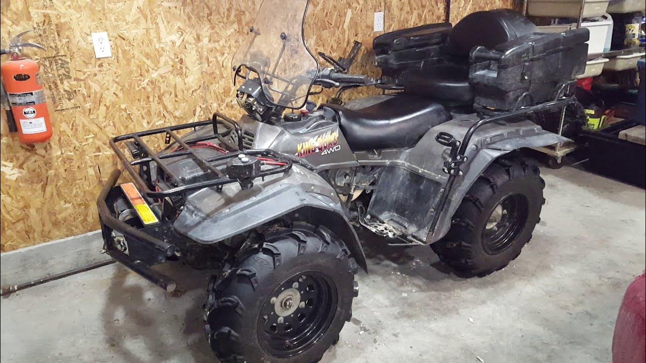 1997 Suzuki King Quad 300 front wheel mod & walk around YouTube