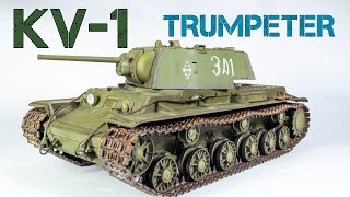 Как испортить три Декали. КВ-1 покраска и везеринг модели танка от Trumpeter.
