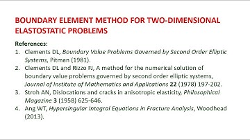 Boundary element method for two-dimensional elastostatic problems