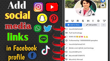 how to add social links on facebook | Facebook Me Instagram YouTube Twitter Link Kiase Jode