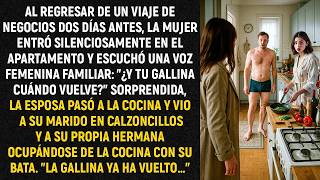 Al regresar de un viaje de negocios dos días antes, la mujer entró silenciosamente en el aparta