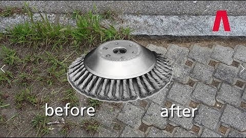#4 Lessmann | Tutorial | Brush for grass trimmers | Removing weeds and moss on asphalt and pavements