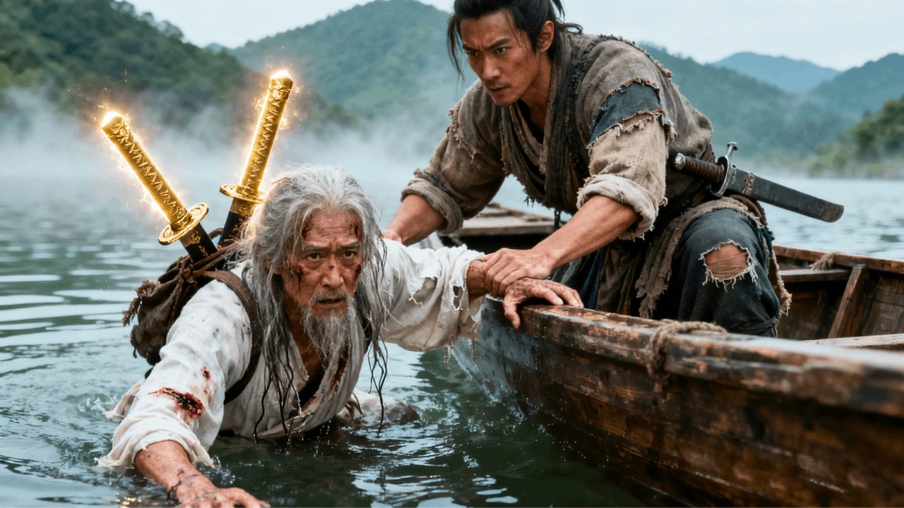 武俠電影！受傷老人打撈上來竟是無敵劍神，傳授漁夫小夥絕世劍法！#成龍 #武俠 #功夫 #劉亦菲 #王一博 #肖戰