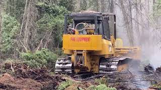 Pogo Mine Road Fireline Construction in Black Spruce - Pumper Cat Operator has 40 years experience