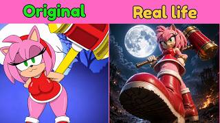 Amy Rose Steps On The World - Sonic The Hedgehog | Original vs Real Life