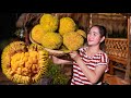 Have you ever seen this fruit ? Pick wild jack fruit | Wild jack fruit eating spicy salty chili