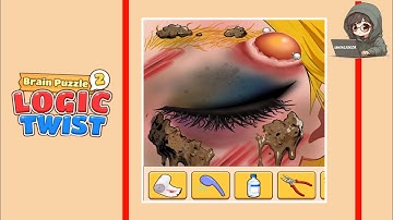 Brain Puzzle 2 Logic Twist level 93 solution | help her complete the eye care routine