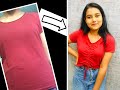 DIY Fashionable Crop top with an old oversize t-shirt