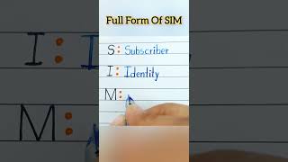 Full Form Of SIM Sim full form #shorts #short #ytshorts
