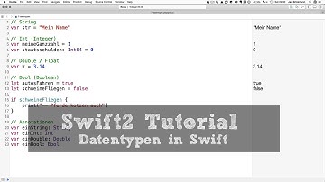 Swift2 Tutorial #7: Datentypen in Swift
