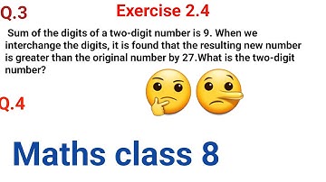 Exercise 2.4 (Q3&Q4) Class 8 I Ex 2.4 Q1 class 8  | Maths Ncert ch:2 linear equations | ex 2.4 q2 |