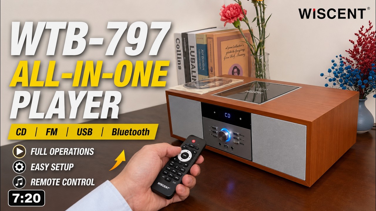 WISCENT WTB797 Review & Full Demo | CD, Bluetooth, FM & USB - YouTube